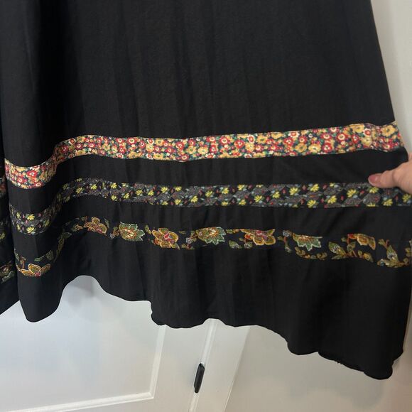 Vintage Young Edwardian by Arpeja Black Prairie Patchwork Maxi Dress 7 XS Small - Picture 8 of 9